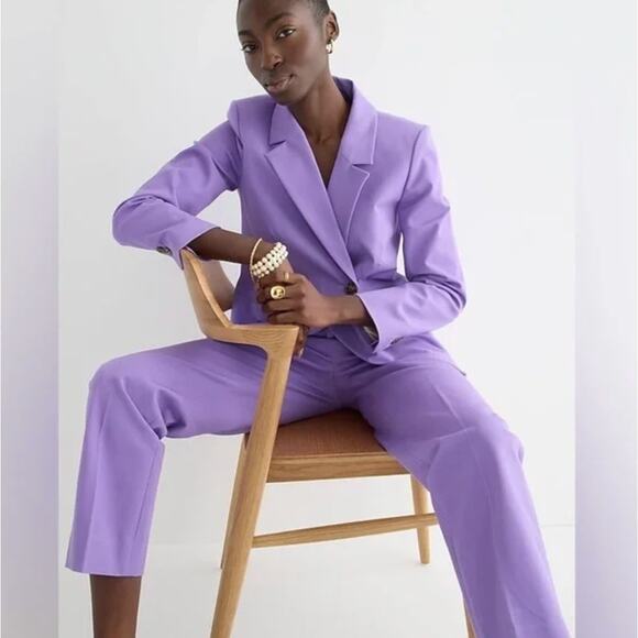 J. CREW Kate Straight Leg Pant Bi-Stretch Cotton Blend Iris Purple Sz 8 {D5} - Picture 1 of 8